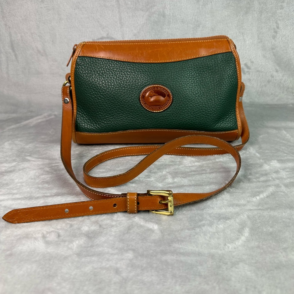 Dooney & Bourke Green and Tan Crossbody Bag